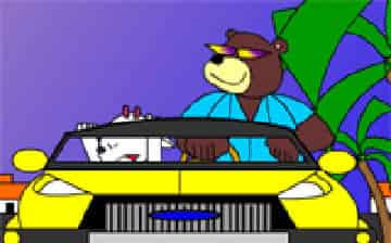 长鼻子熊开汽车