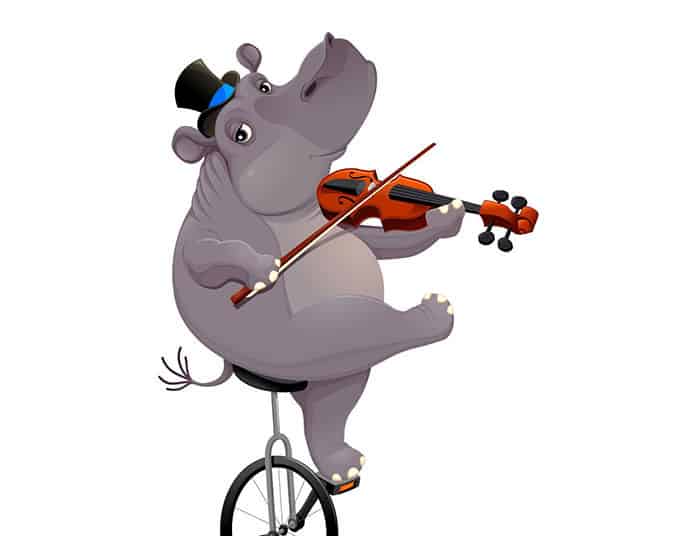 拉小提琴的大嘴河马