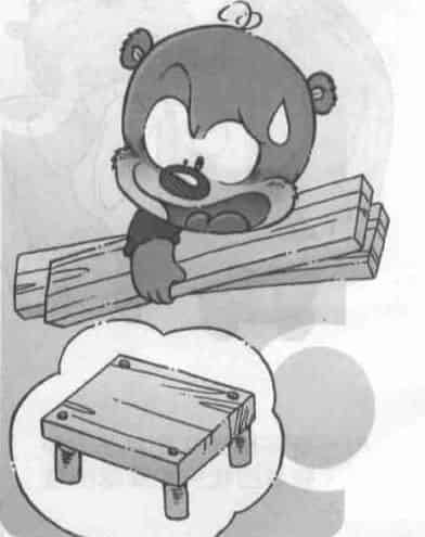 懒熊的床和桌子