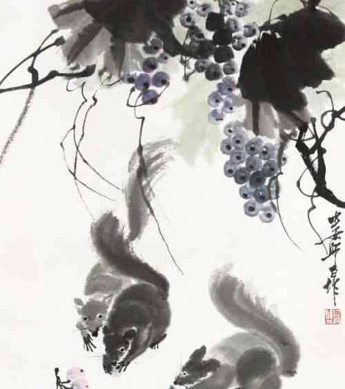 五颗蜜蜜甜的葡萄