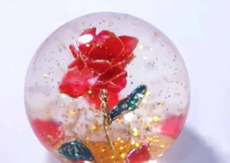 水晶球里的红玫瑰