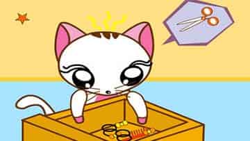 剪胡须的小花猫