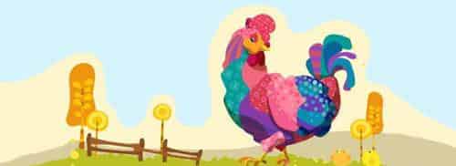 羡慕仙鹤的花母鸡