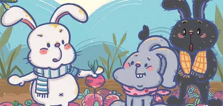 小兔子分萝卜 小兔子分萝卜
